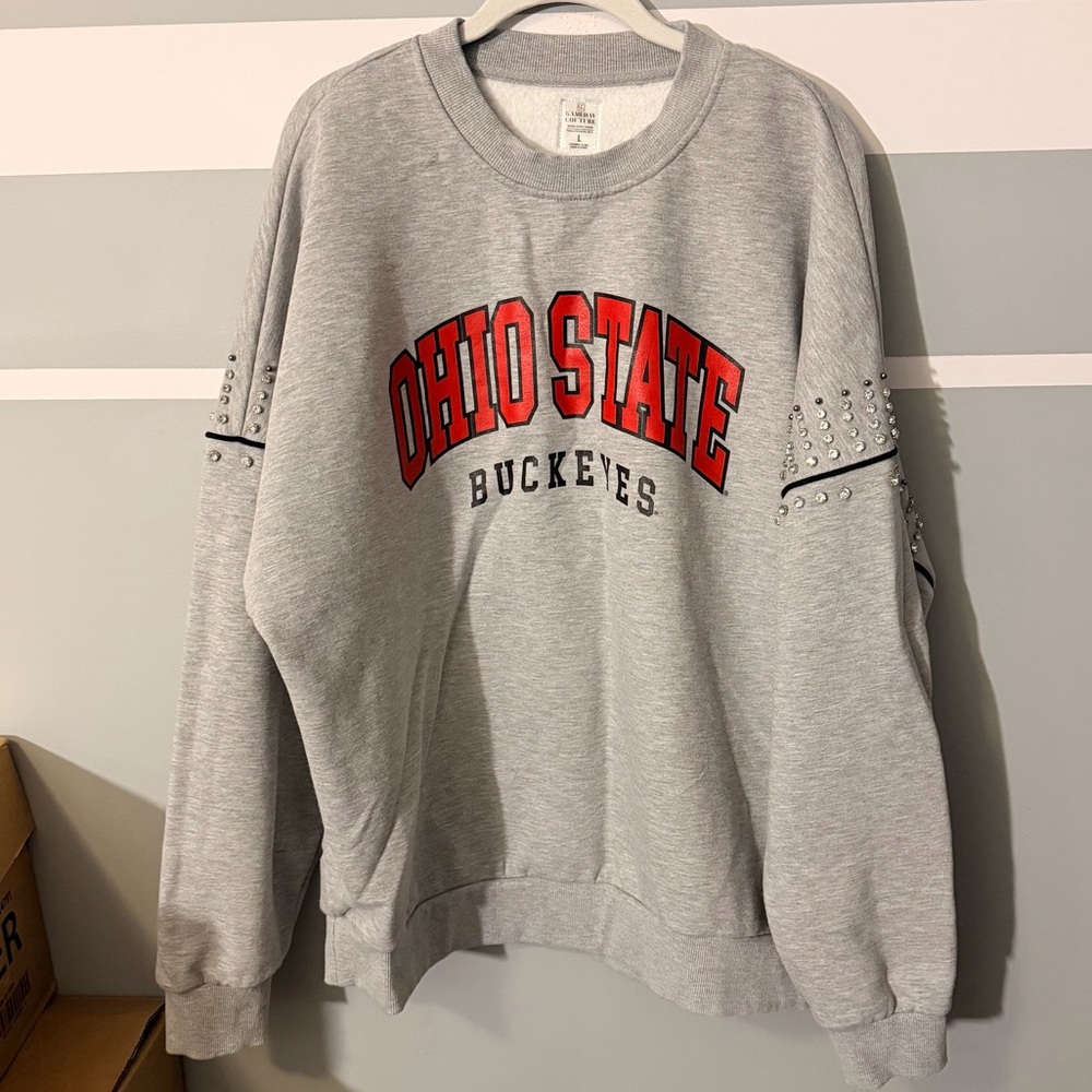 GameDay Couture Ohio State Buckeyes Crewneck, Studded Accents, Large